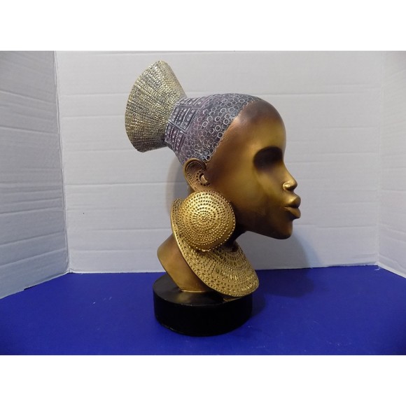 NEW Black African Queen Statue Figurine Bust - Picture 6 of 6